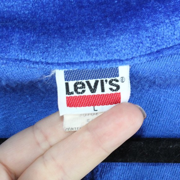 Vintage Levi's Blue Acrylic Zip Up USA National Sport Festival Track Jacket Sz L - Picture 7 of 9